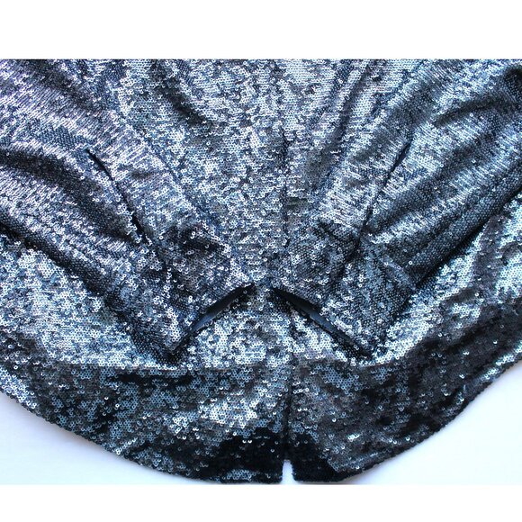 Cinq à Sept Isha Sequin Point Collar Shirt / Medium / Onyx Blue Blouse Holiday - Picture 8 of 12